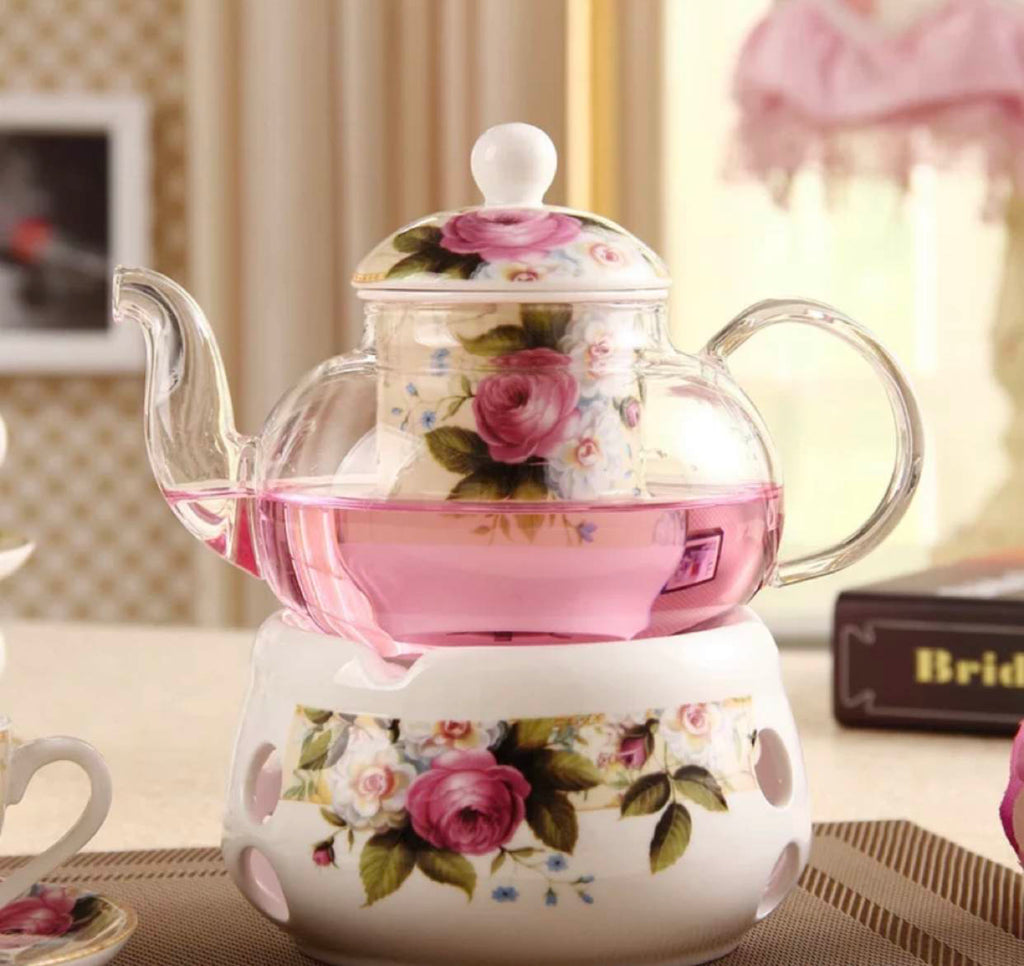 High Quality Elegant Ceramic Porcelain Teapot Custom Tea Pot With Stand Warmer - Rumi Herbal Tea